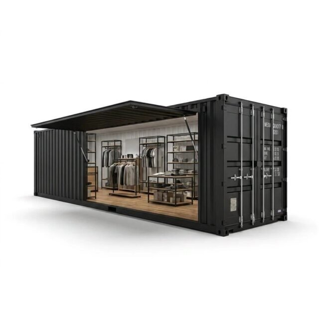 40ft Pop-Up Retail Container – Converted – Black